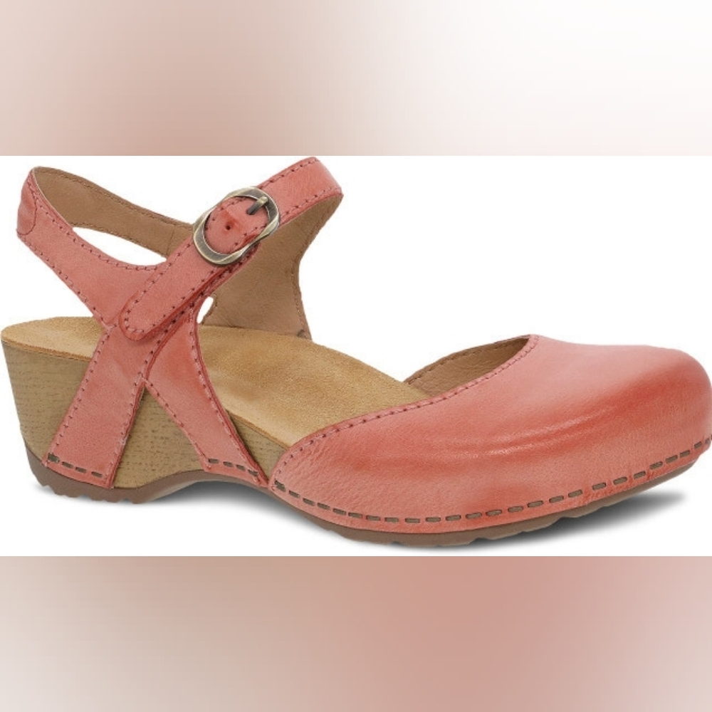 BIB Dansko Coral Leather Mary Jane Clog 37